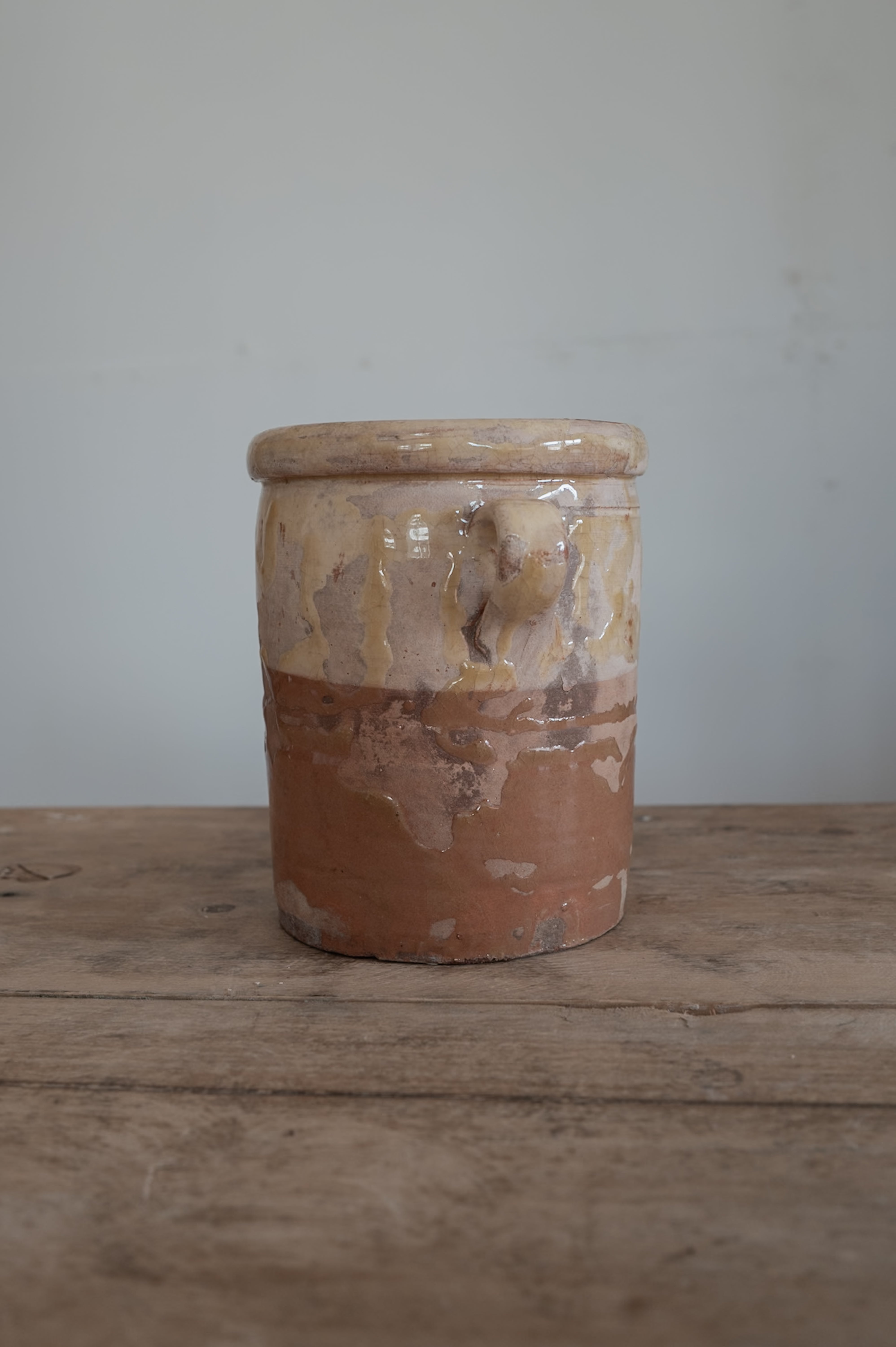 プーリア アンティーク 陶器 壺 19世紀 グロッターリエ AN-24166