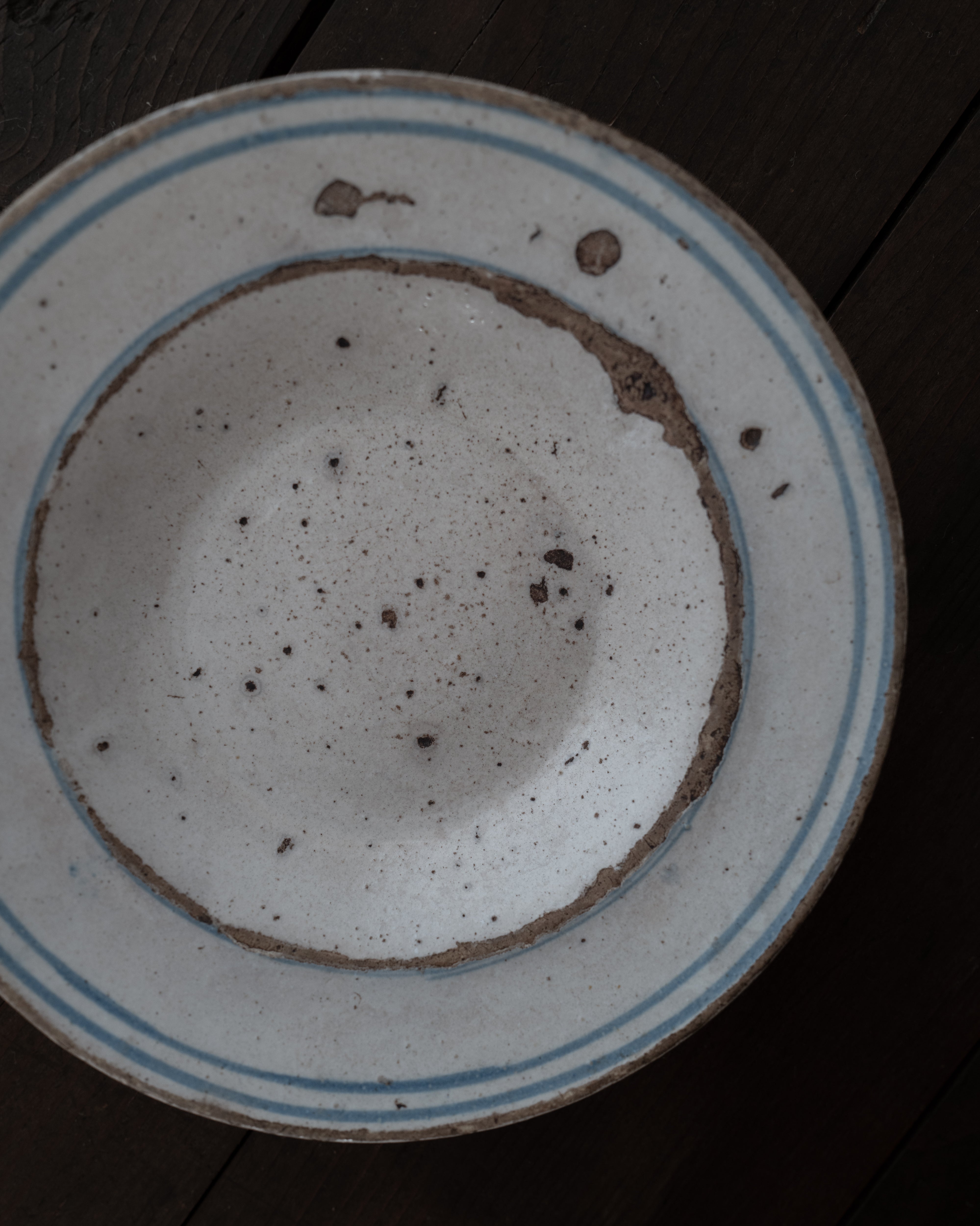  19世紀 イタリア プーリア グロッターリエ 青輪皿 AN-5232, ,- ambiant