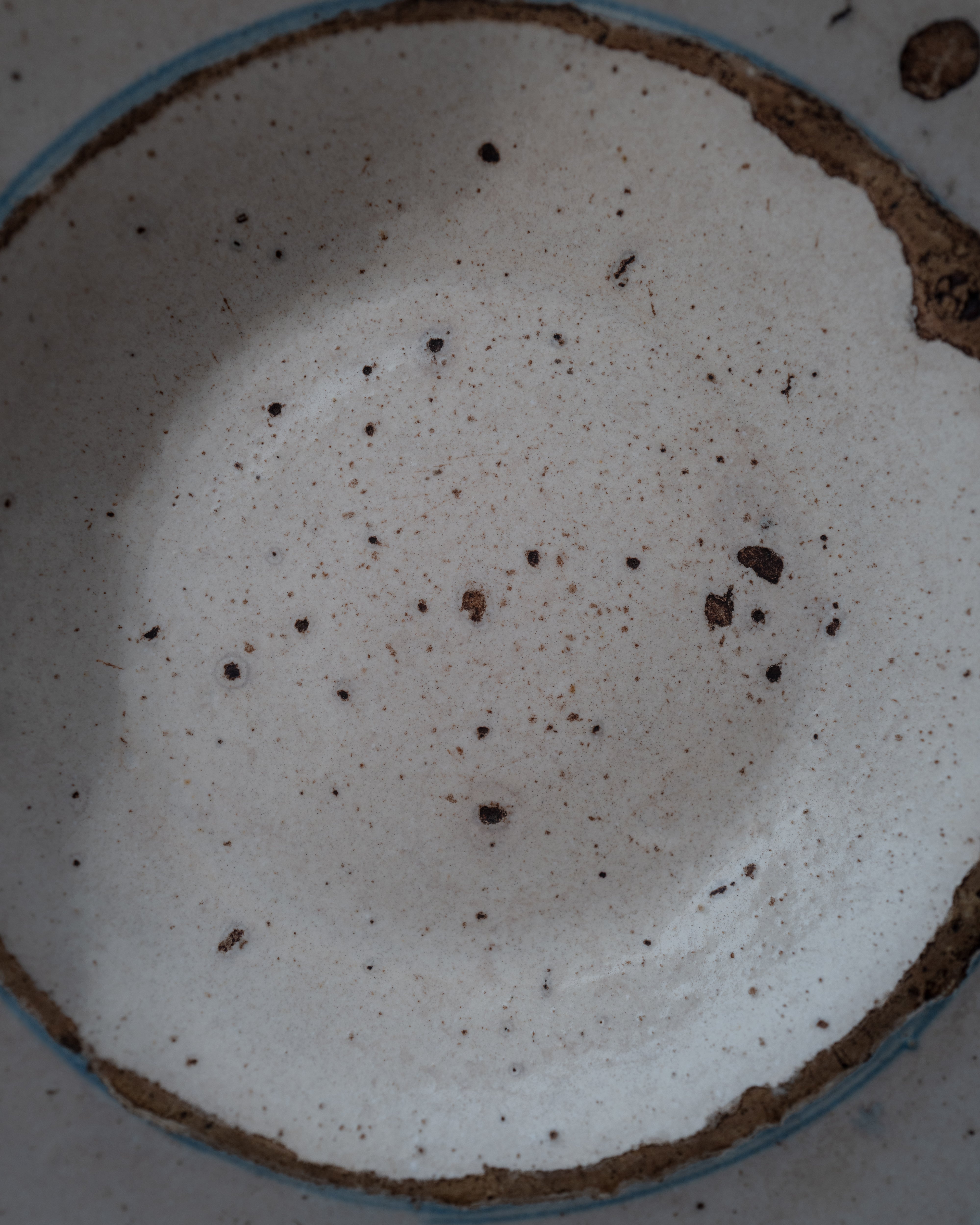  19世紀 イタリア プーリア グロッターリエ 青輪皿 AN-5232, ,- ambiant