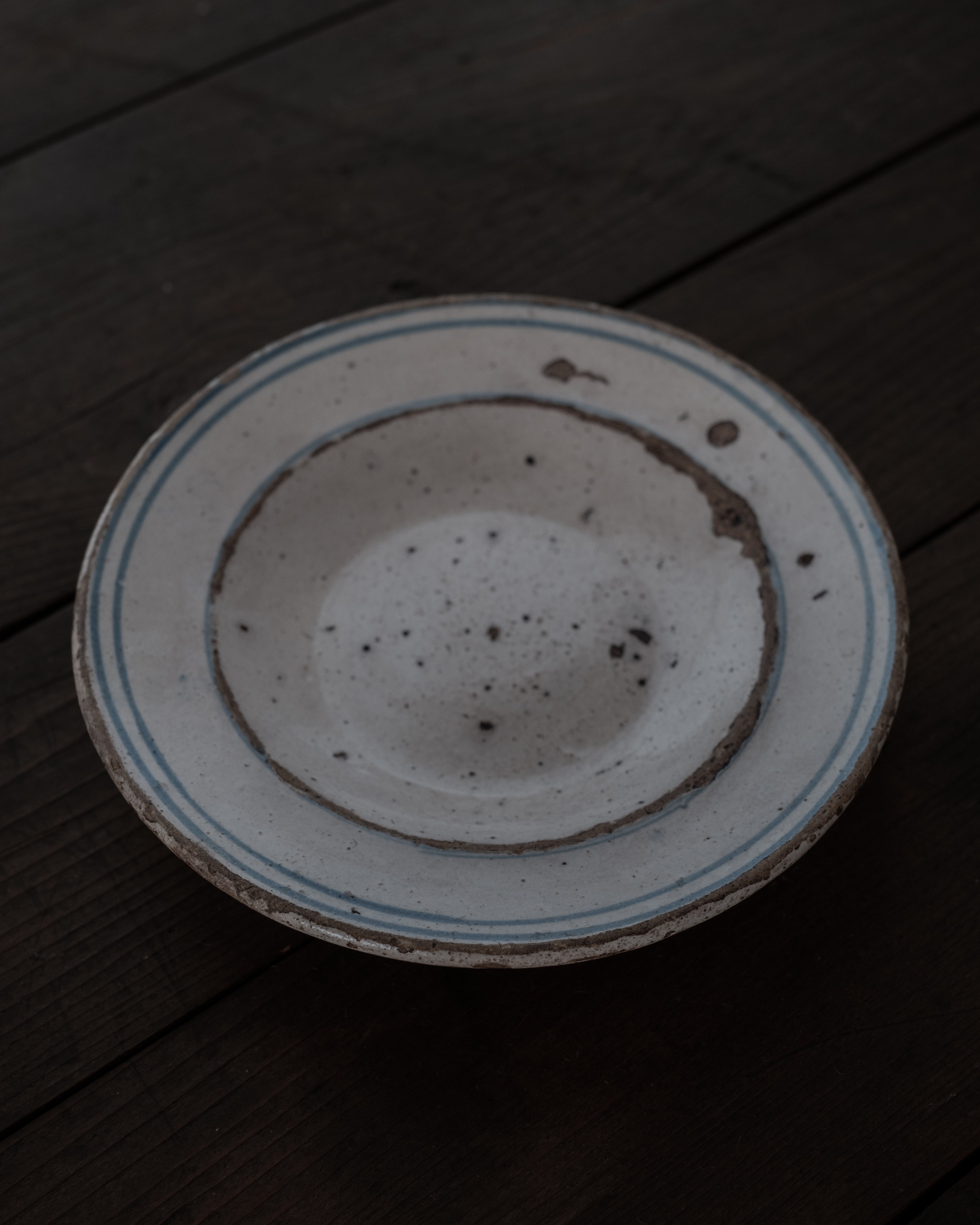  19世紀 イタリア プーリア グロッターリエ 青輪皿 AN-5232, ,- ambiant