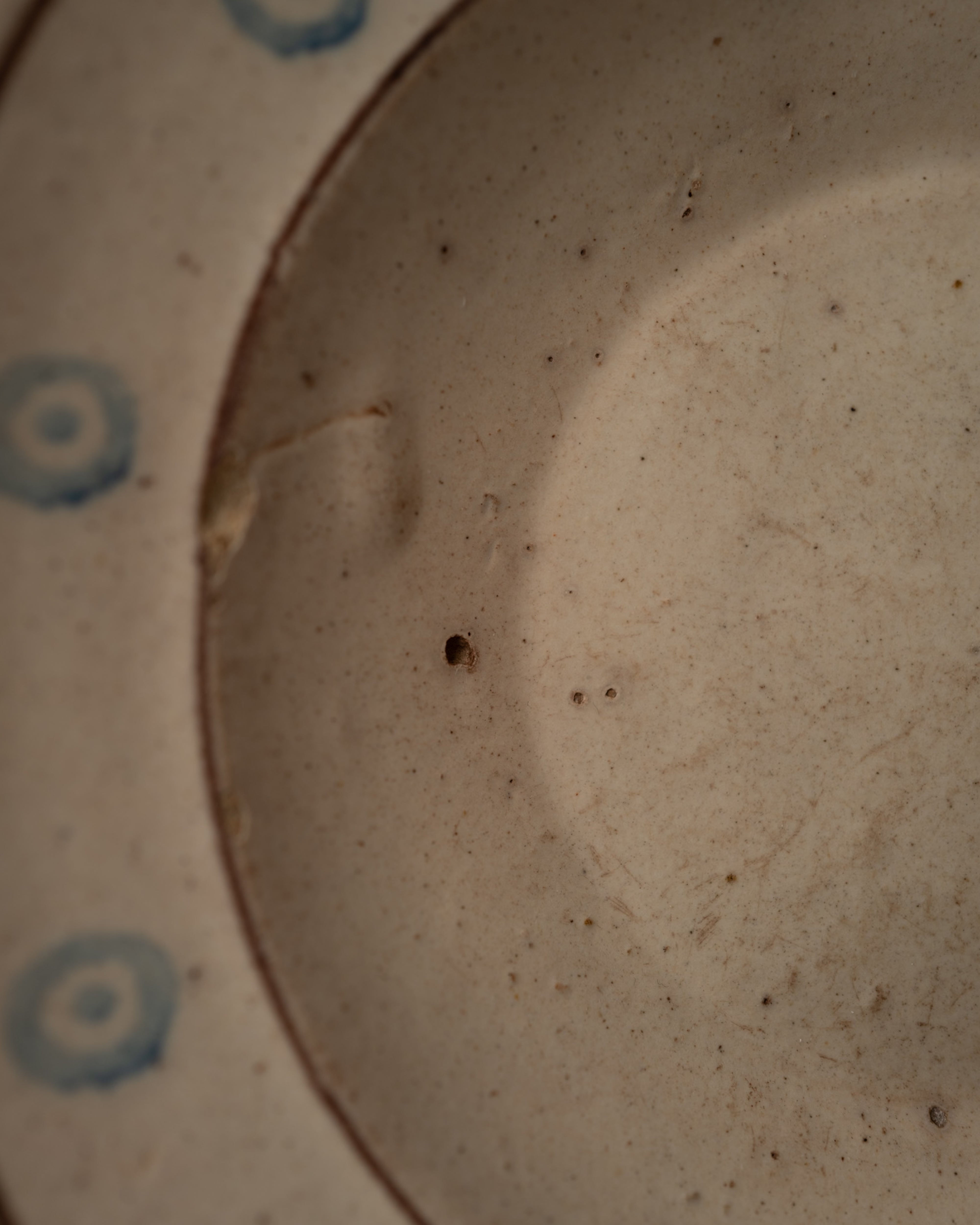 プーリア アンティーク 陶器 青文様皿 イタリア グロッターリエ AN-5200