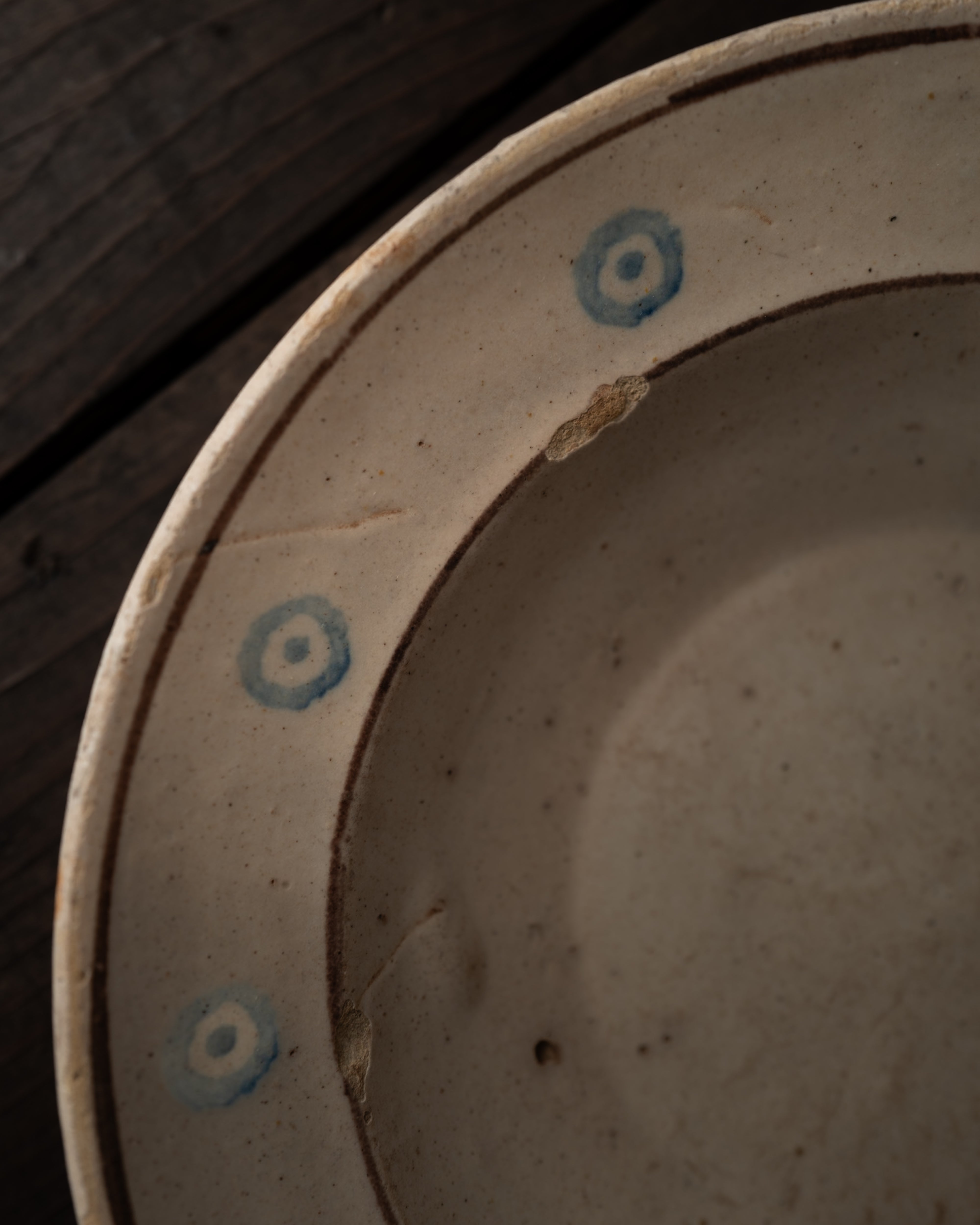 プーリア アンティーク 陶器 青文様皿 イタリア グロッターリエ AN-5200