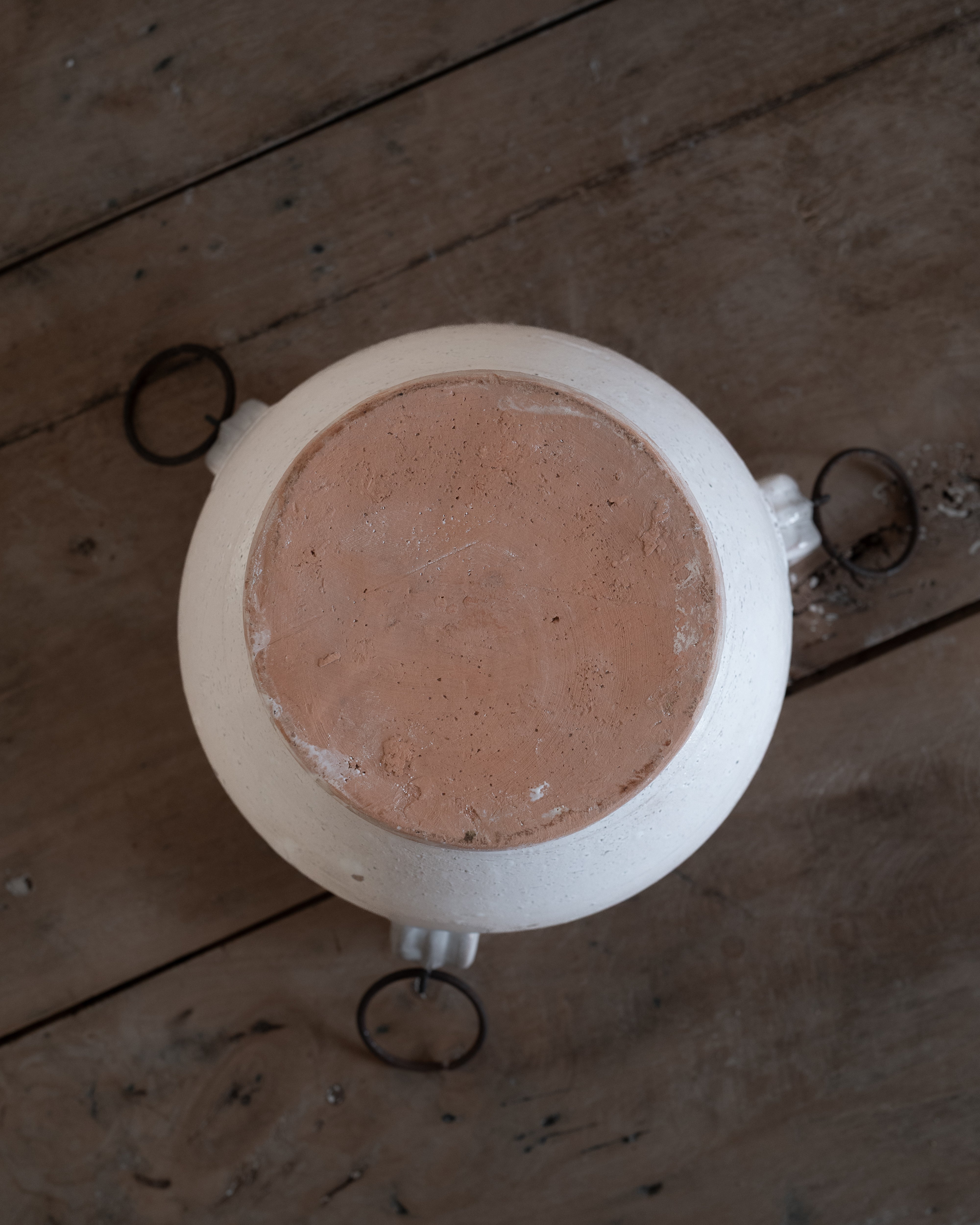 Italian Puglia White Glazed Storage Jar with Lid AN-5064